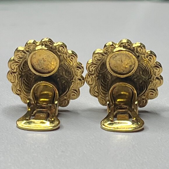 Vintage Rhinestone & Faux Pearl Clip-On Earrings - Picture 2 of 3